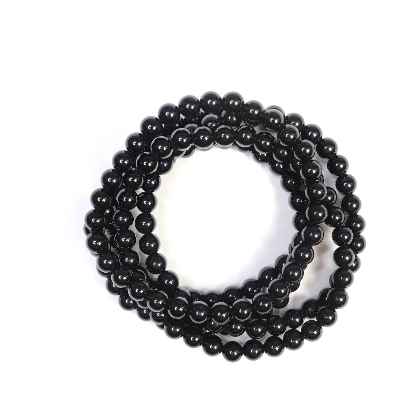 Black Obsidian Crystal Bracelet- Crescents & Crystals