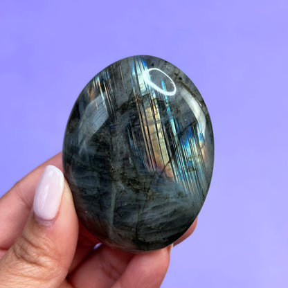 Labradorite Palm Stone - Crescents & Crystals