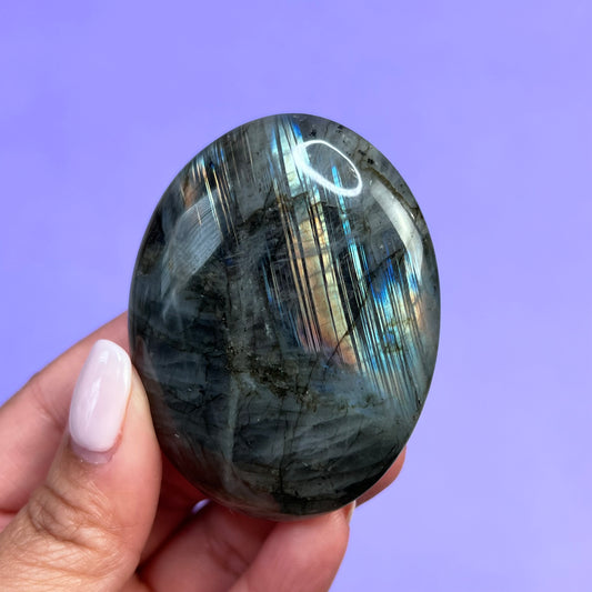 Labradorite Palm Stone - Crescents & Crystals