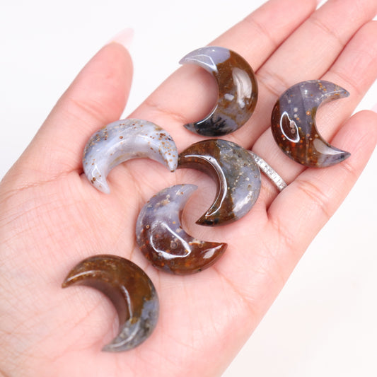 Opalized Agate Moon  - Crescents & Crystals