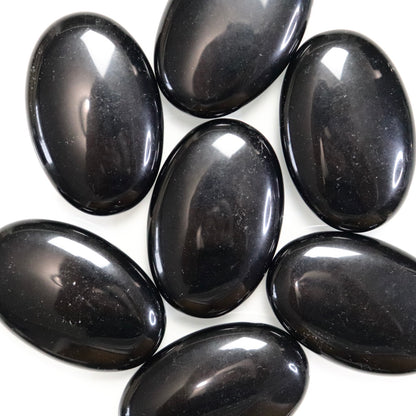 Black Obsidian Palm Stones- Crescents & Crystals