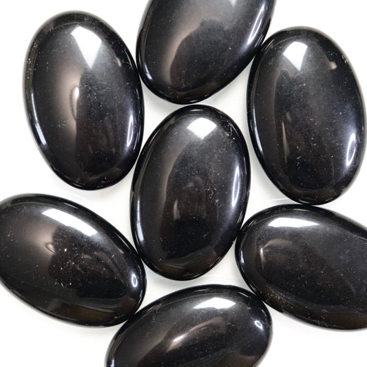 Black Obsidian Palm Stones- Crescents & Crystals