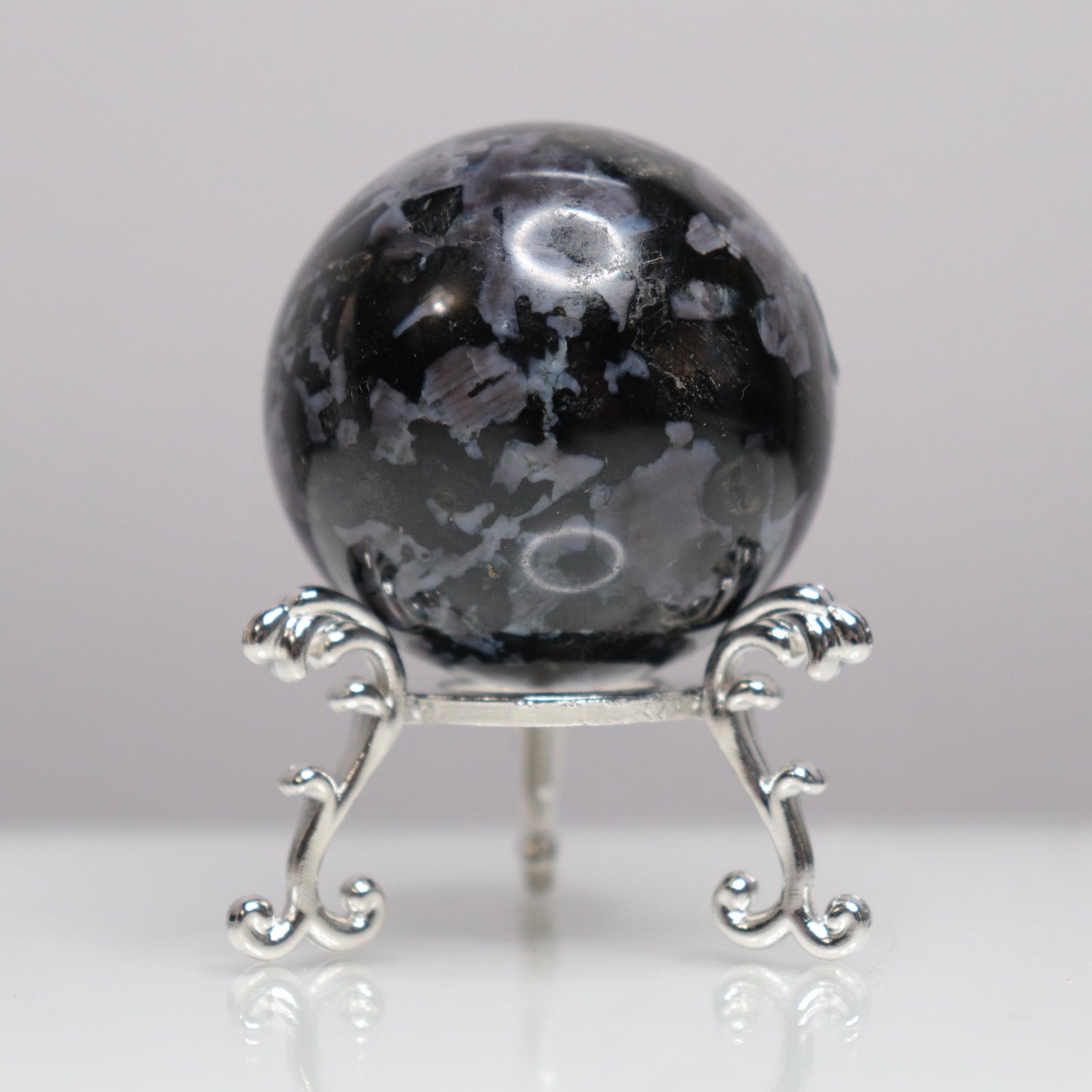 Indigo Gabbro Sphere - Crescents & Crystals