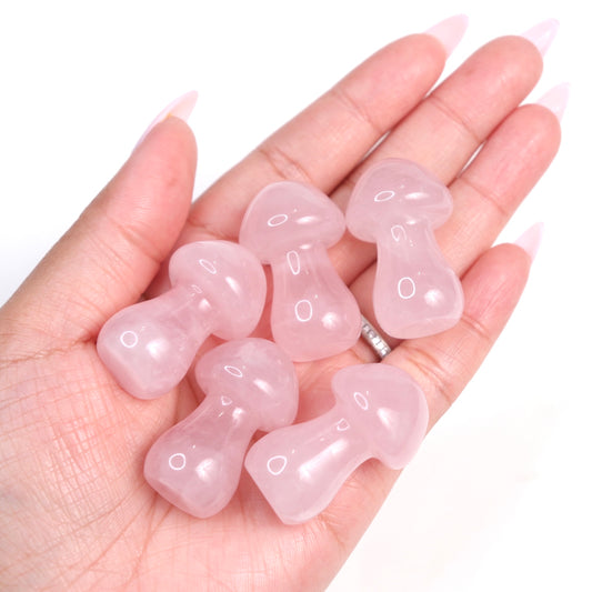 Rose Quartz Mushrooms - Crescents & Crystals