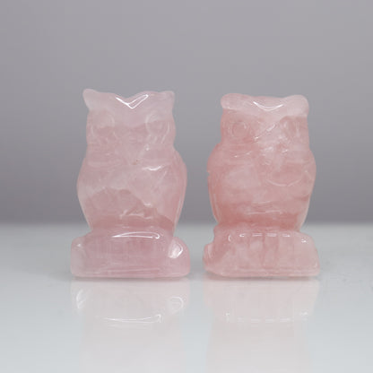 Rose Quartz Owls 2”