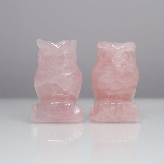 Rose Quartz Owls 2”