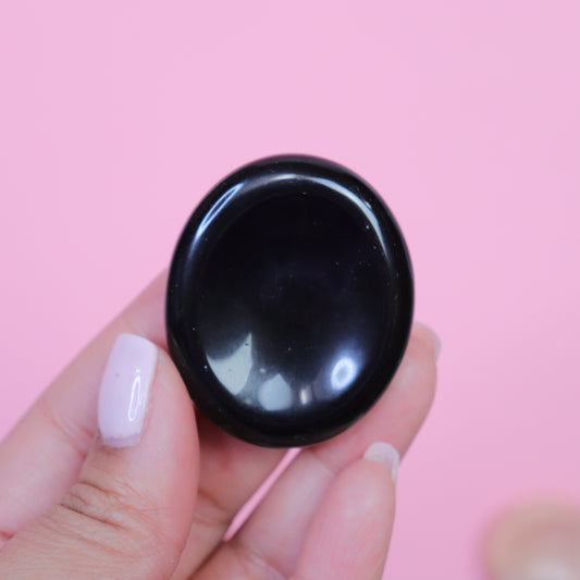Black Obsidian Soothing Stone- Crescents & Crystals