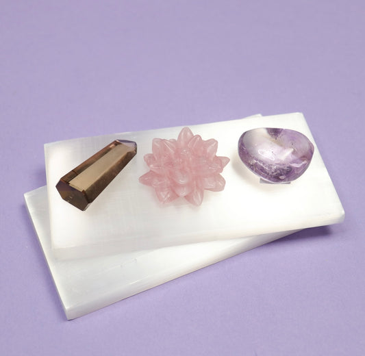 Selenite Charging Plates  - Crescents & Crystals