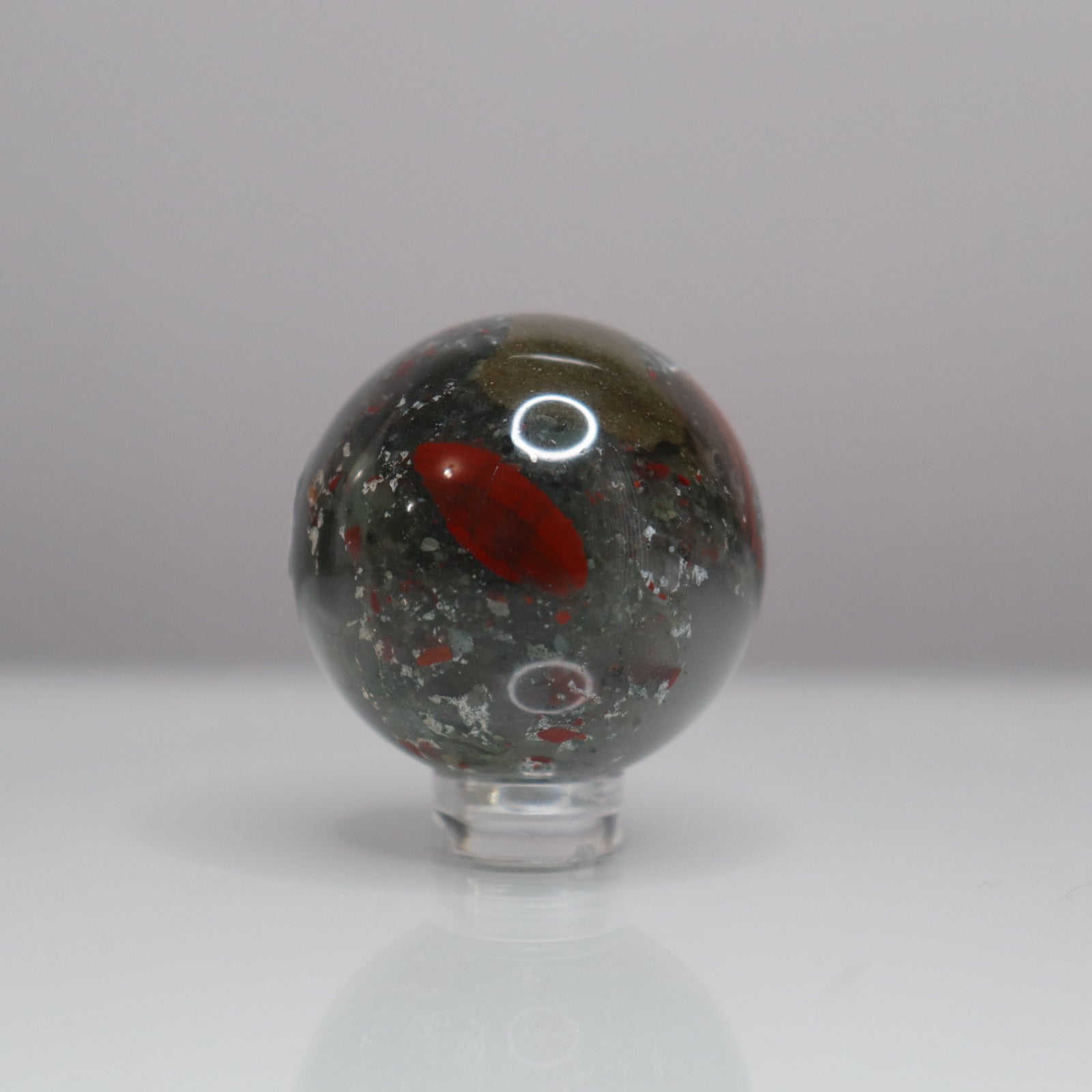 African Bloodstone Sphere- Crescents & Crystals