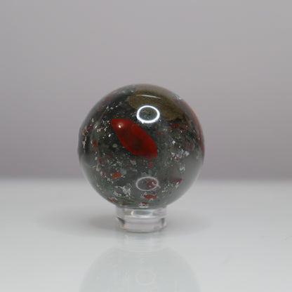 African Bloodstone Sphere- Crescents & Crystals
