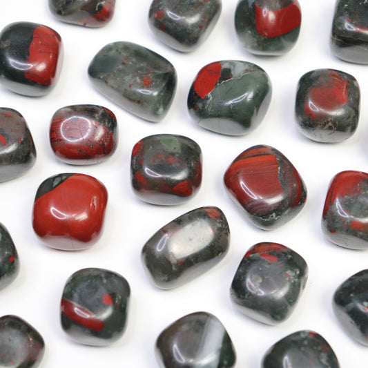 African Bloodstone tumble- Crescents & Crystals