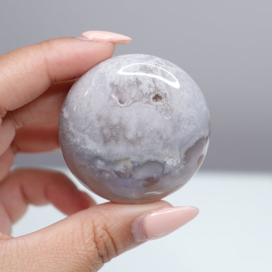 Flower Agate Round x Pink Amethyst | 8