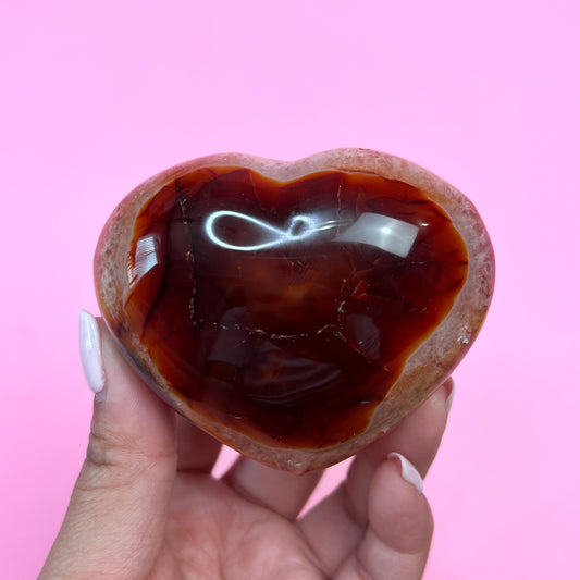 Carnelian Agate Heart- Crescents & Crystals