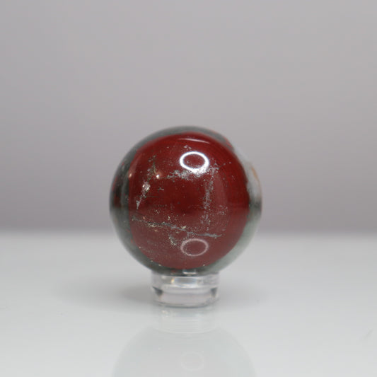 African Bloodstone Sphere with pyrite- Crescents & Crystals