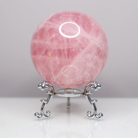 Large Rose Quartz Sphere - Crescents & Crystals