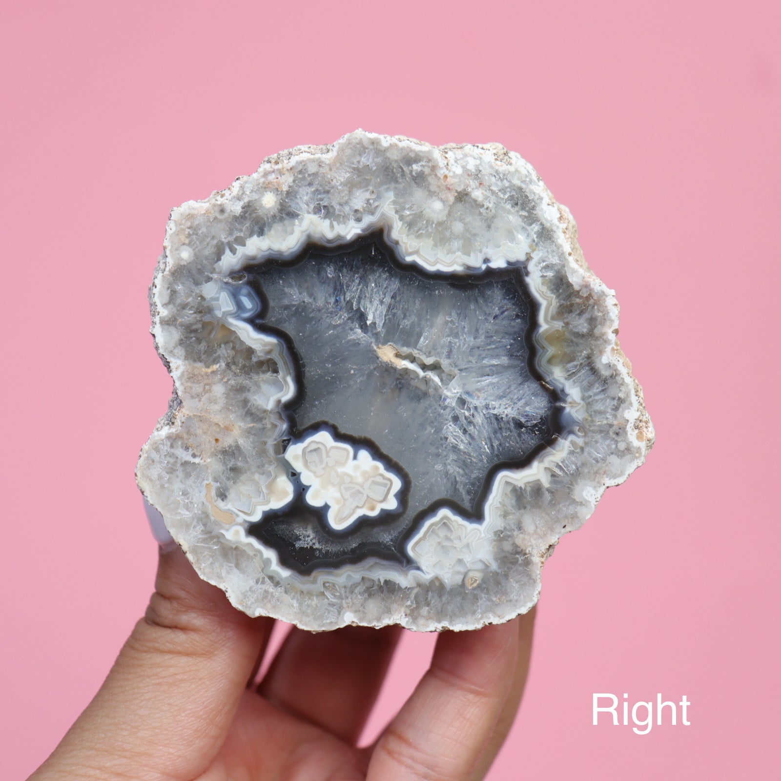 Sliced Agate Pair- Crescents & Crystals