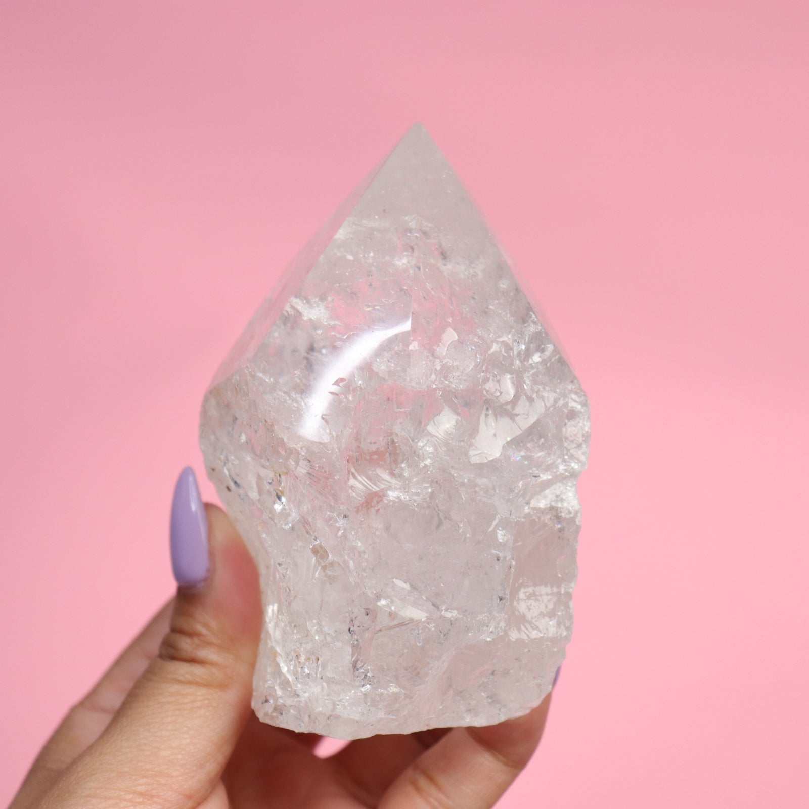 Clear Quartz Top Polished Point- Crescents & Crystals