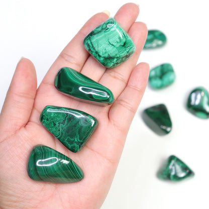 Malachite Tumbles - Crescents & Crystals