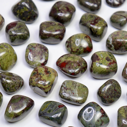 Dragon Blood Stone Tumbles- Crescents & Crystals