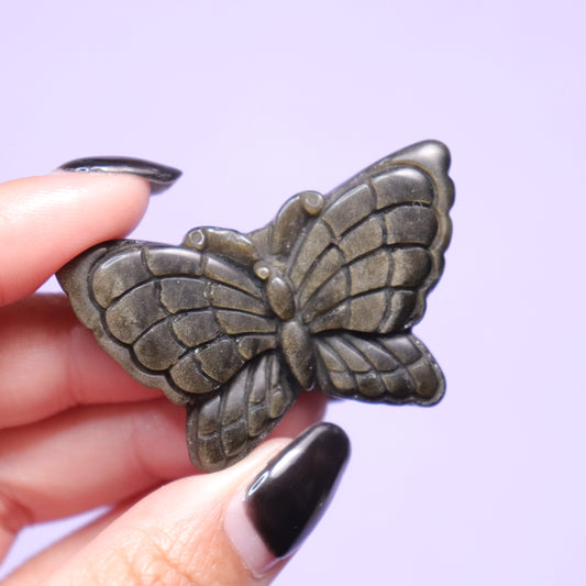Golden Sheen Obsidian Butterfly