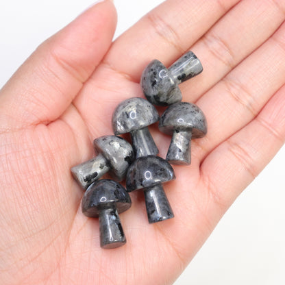 Larvakite Mushrooms - Crescents & Crystals