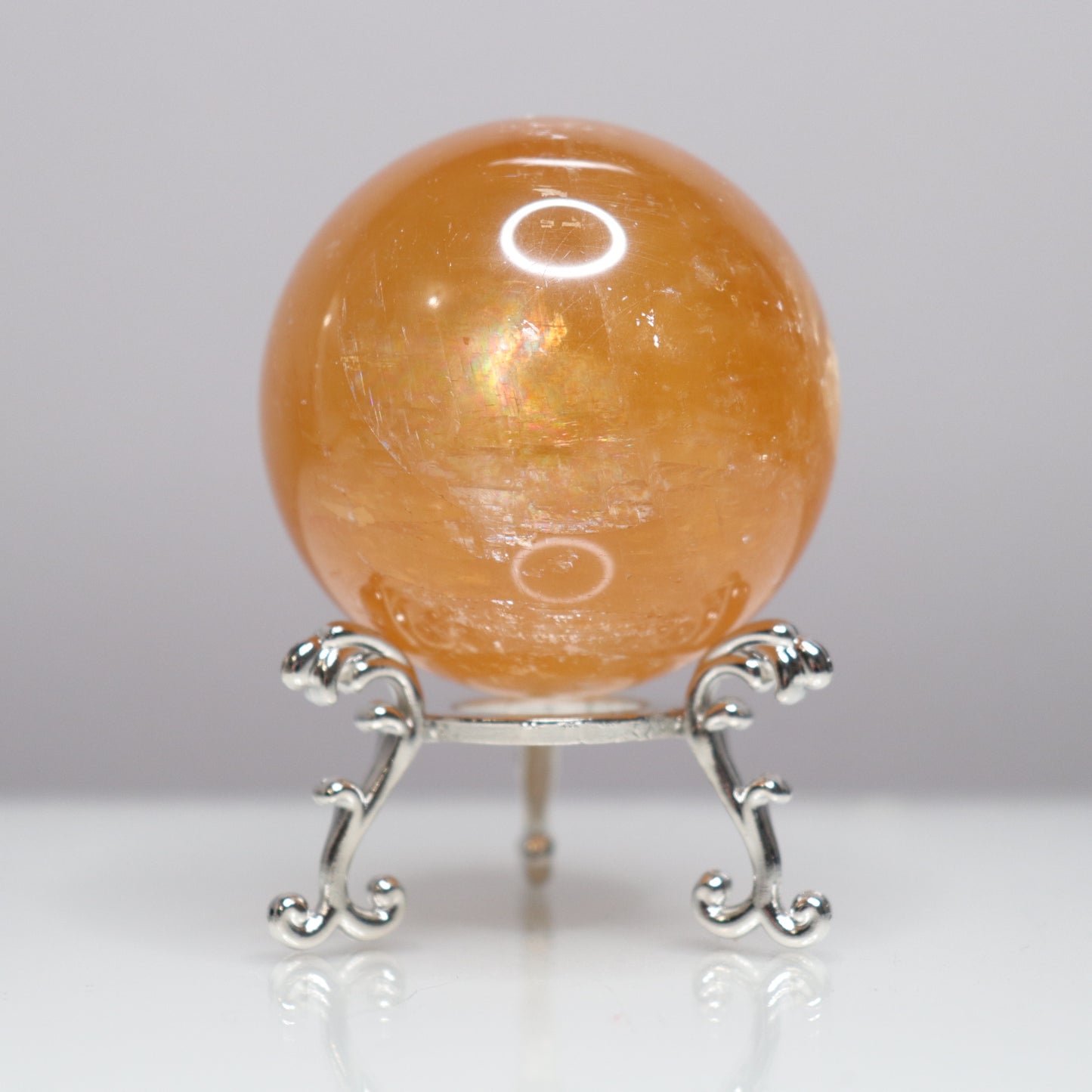 Honey Calcite Sphere - Crescents & Crystals