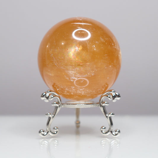 Honey Calcite Sphere - Crescents & Crystals