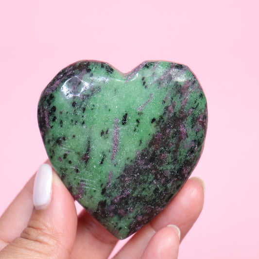 Ruby Zoisite Heart - Crescents & Crystals