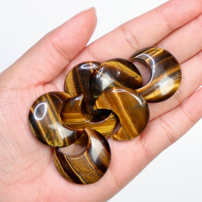 Tiger Eye Crescent Moon - Crescents & Crystals