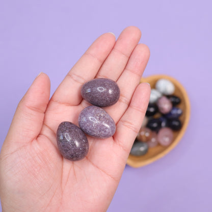 Lepidolite Eggs - Crescents & Crystals