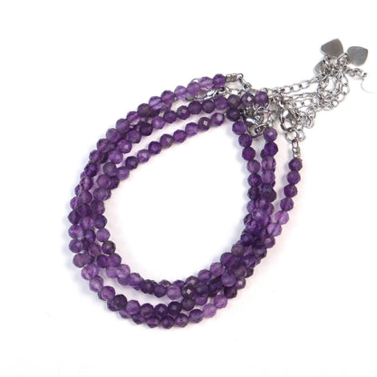 Faceted Amethyst Bracelet | 4mm